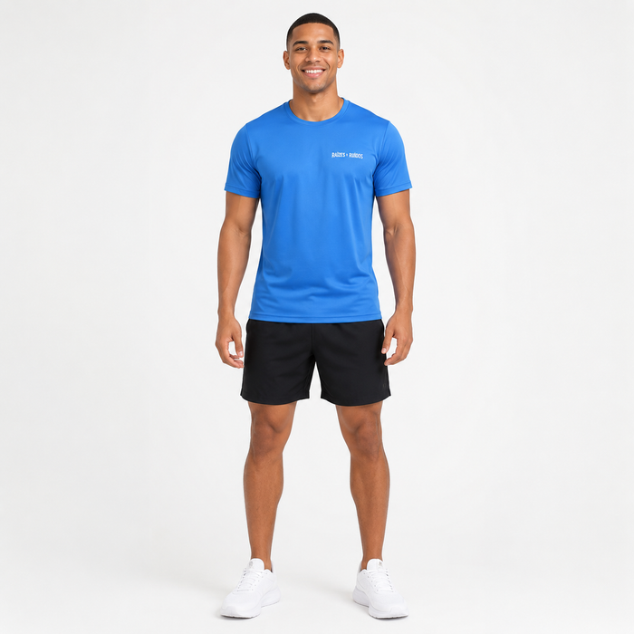 Camiseta fitness masculina azul